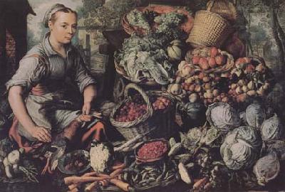 Joachim Beuckelaer Market Woman with Fruit,Vegetables and Poultry (mk14) oil painting image
